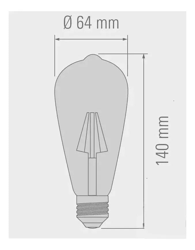 Pack 10 Ampolletas LED Filamento Edison Vintage 4W – Luz Cálida E27