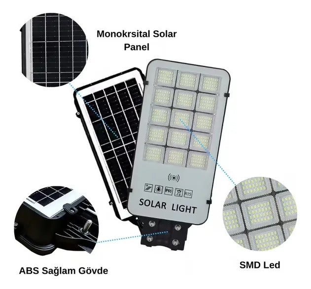 Foco Solar 3000w Alumbrado Publico Sensor + Control + Soporte