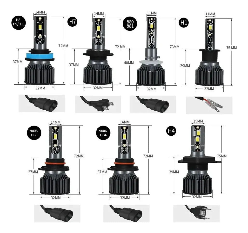 Pack x2 Ampolletas LED R16 Turbo Alta Luminosidad para Auto y Camión