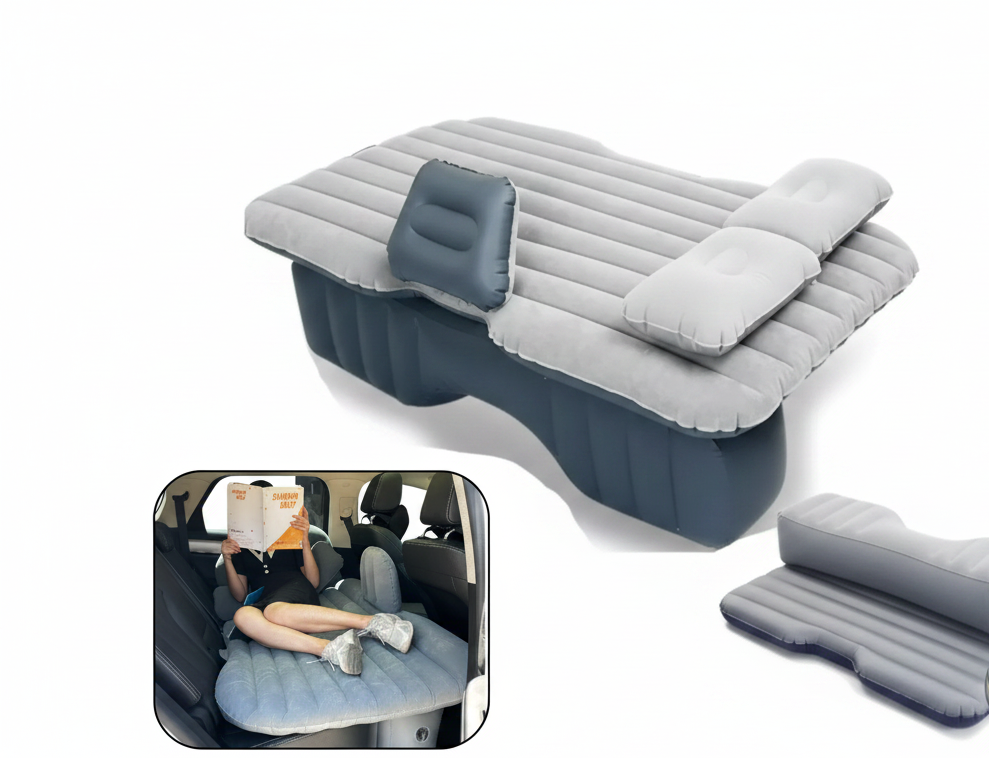 Colchon inflable para Auto con 2 Almohadas Descanso y Camping