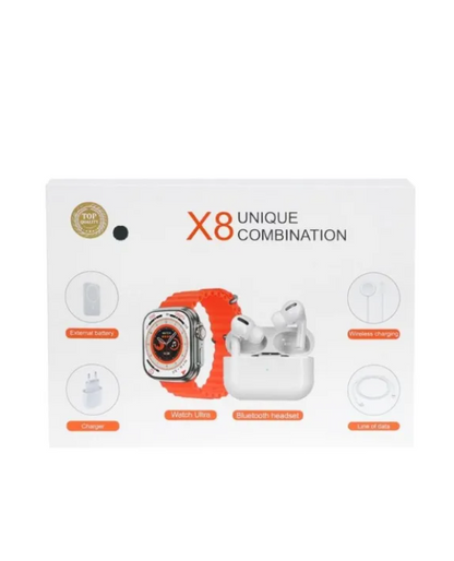 Smartwatch X8 para Niños 1.81" – Bluetooth, Resistente al Agua + Audífonos y Cargador