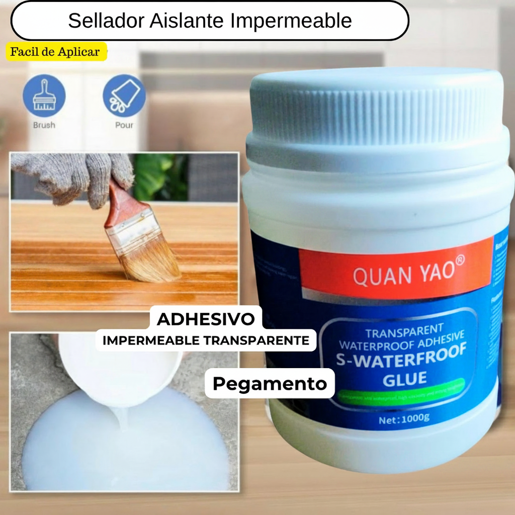 Sellador Silicona Impermeable Transparente 1 Kg – Tapa Goteras Interior y Exterior