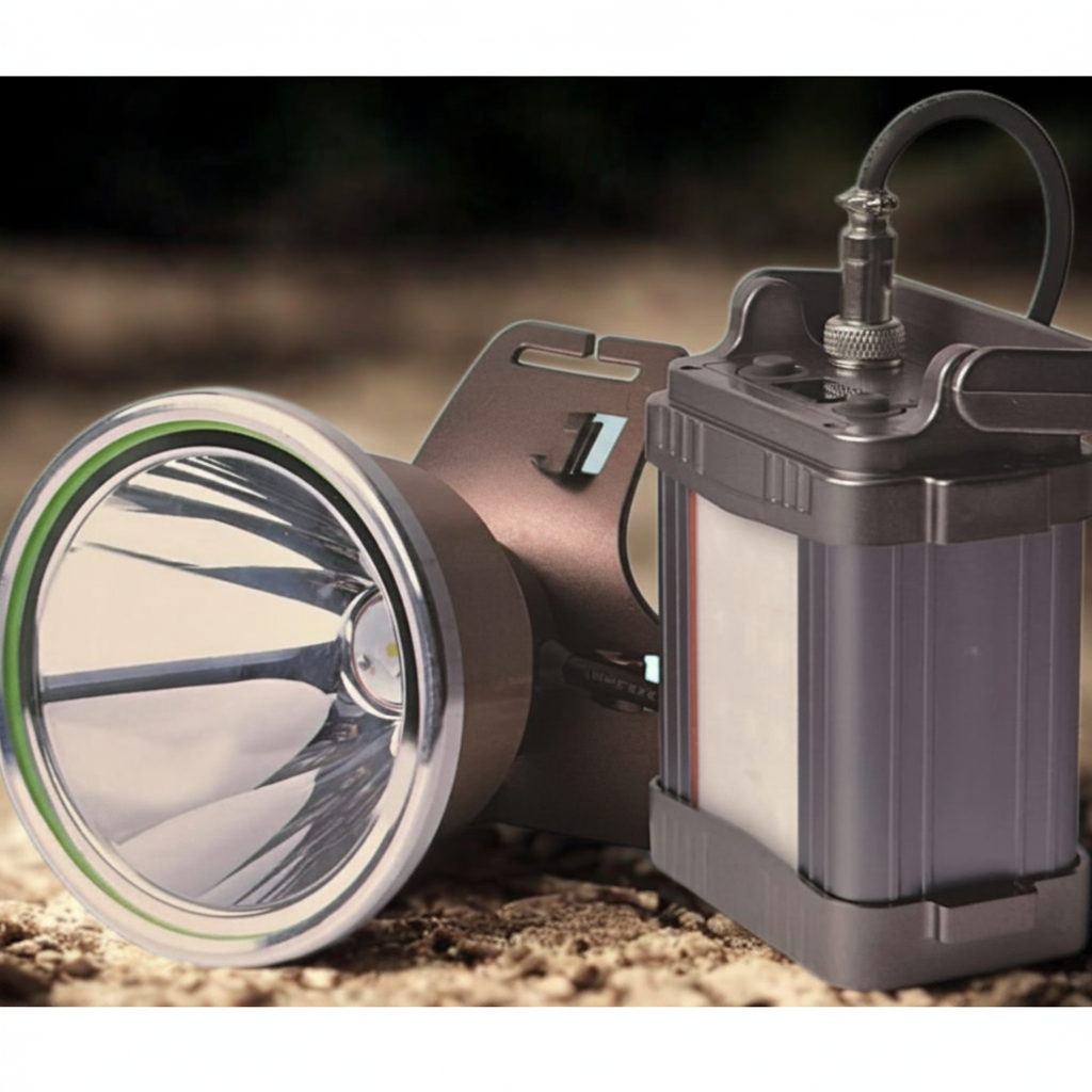 Linterna Minera LED 1000W – Foco Largo Alcance para Camping y Caza