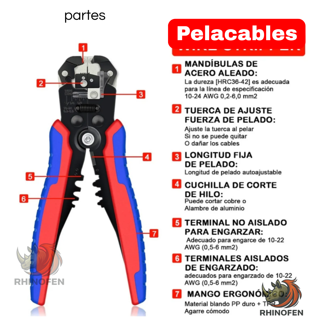 Kit Crimpado Virolas 5 en 1 con Pelacables y 1.200 Terminales AWG10-24