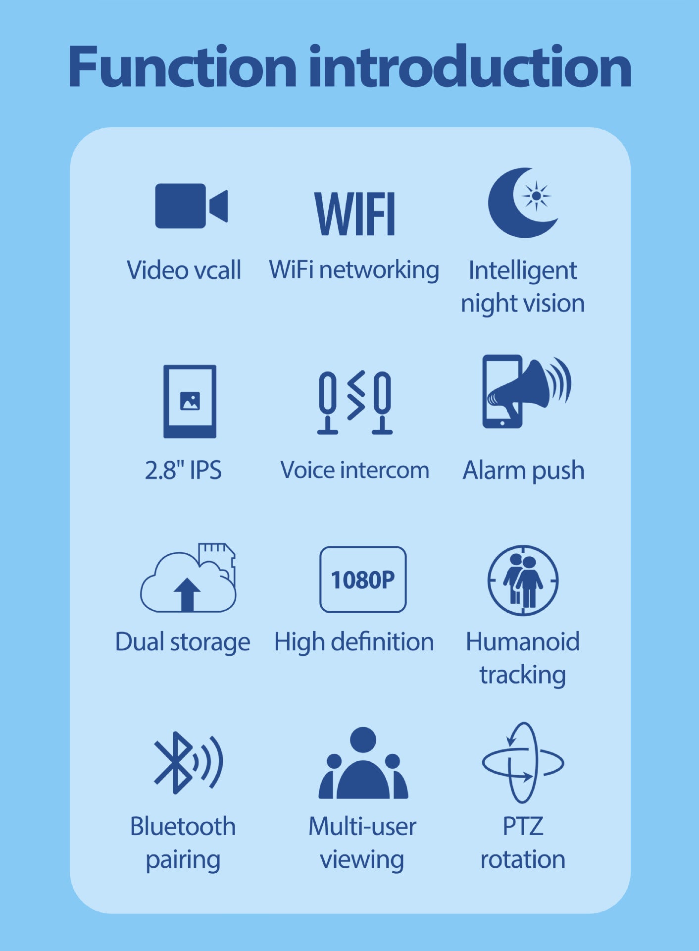 Cámara WiFi PTZ Interior 1080P con Seguimiento Humano – App ICSEE