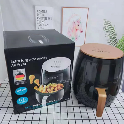 Air Fryer 6 Litros Sin Aceite con Pantalla Táctil LCD y 6 Modos de Cocción