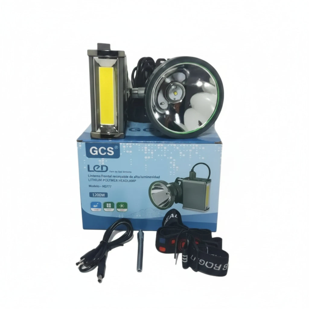Foco Minero LED 1200W Recargable 26000mAh Largo Alcance 500m