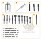 Kit Extractor de Rodamientos Internos 16 Piezas con Maletín Acero Alta Resistencia