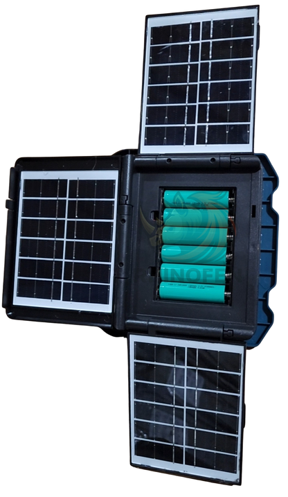 Foco Solar Recargable 336 LED 1200W con Batería Auxiliar y 3 Paneles Solares