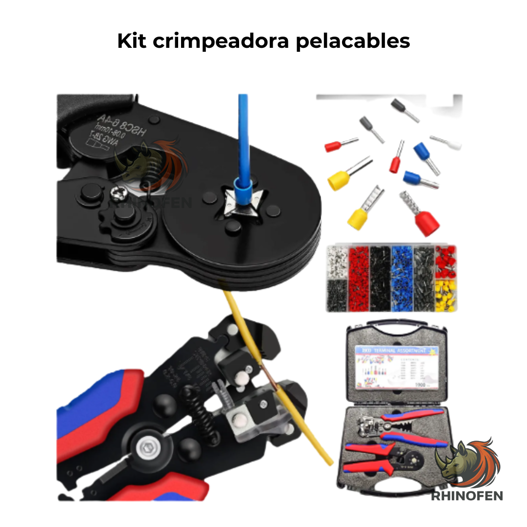 Kit de Crimpado de Virolas 5 en 1 | Herramienta Pelacables