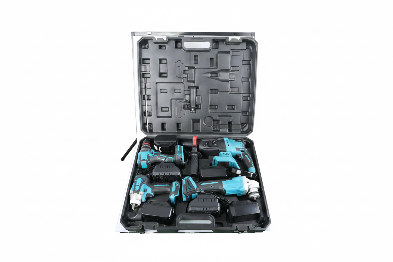 Kit 4 Herramientas Inalámbricas Brushless con 2 Baterías y Cargador