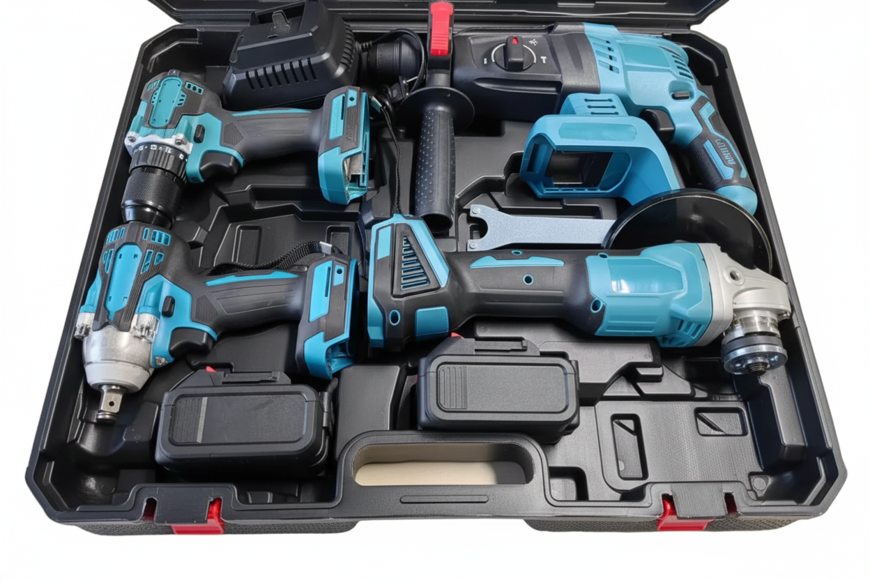 Kit 4 Herramientas Inalámbricas Brushless con 2 Baterías y Cargador