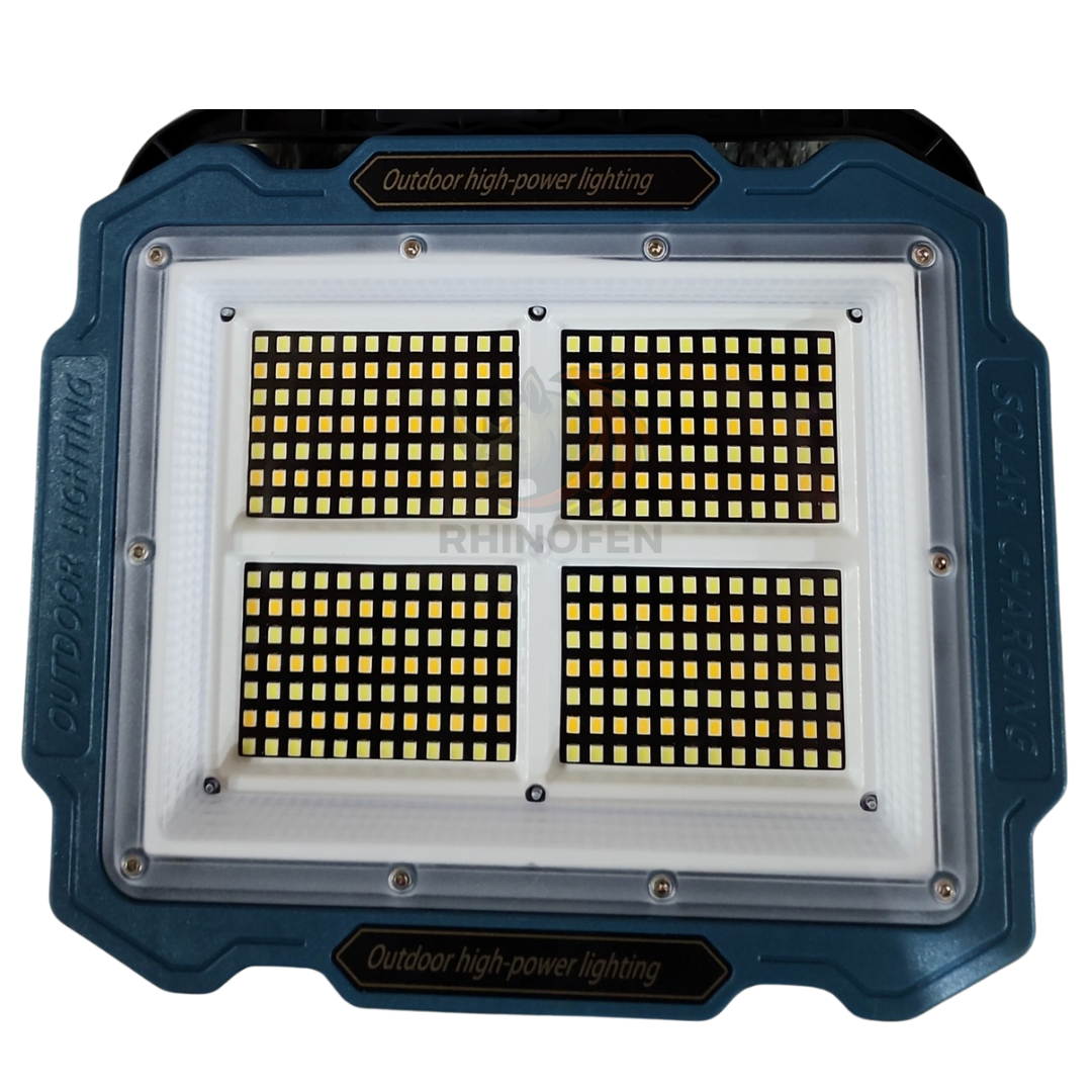 Foco Solar Recargable 336 Led / Batería Auxiliar / 3 Paneles
