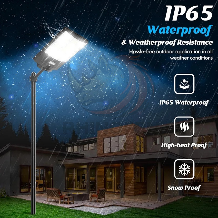 Foco Solar LED 1000W con Sensor de Movimiento y Control Remoto – IP65 Exterior
