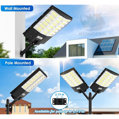 Foco Solar LED 1000W con Sensor de Movimiento y Control Remoto – IP65 Exterior