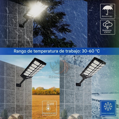 Foco Solar LED 1800W con Sensor de Movimiento, Control Remoto y Soporte