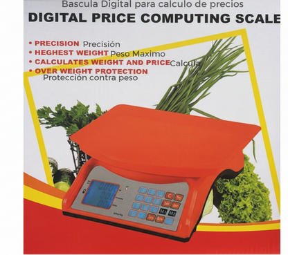 Balanza Digital Comercial 40kg color Naranja