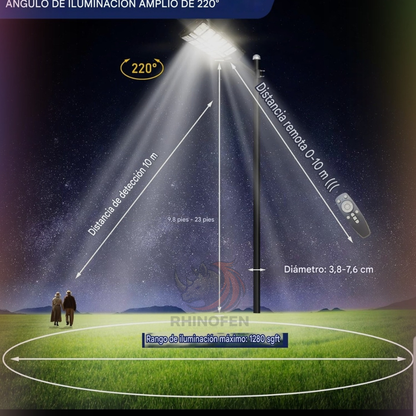 Pack 2 Foco Led Solar 1200w con Control Remoto y Base