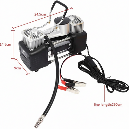 Compresor de Aire para Auto 12V Doble Cilindro