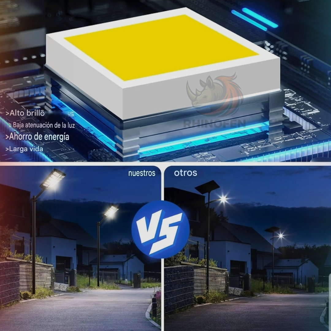 Pack 2 Foco Led Solar 1200w con Control Remoto y Base