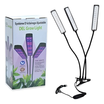 Lámpara de Cultivo Indoor LED UV 3 Alas Plegables para Plantas de Interior