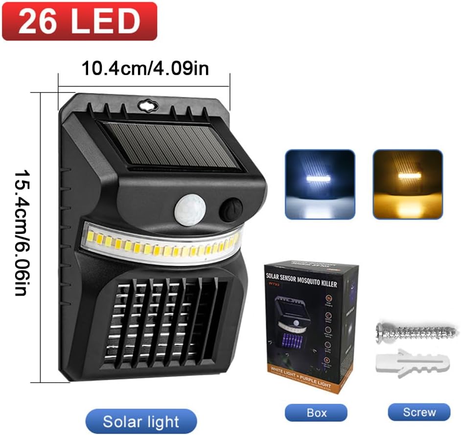Luz Led y Repelente de Mosquitos Recargables con Panel Solar