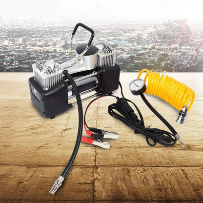Compresor de Aire para Auto 12V Doble Cilindro