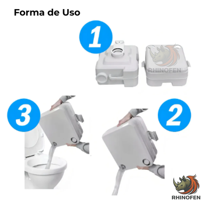 Sanitario Portátil 20 Litros con Doble Tanque y Bomba de Presión para Camping
