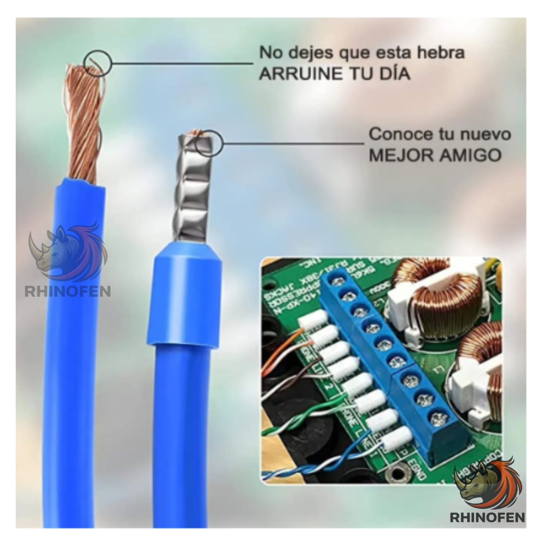 Kit Crimpado Virolas 5 en 1 con Pelacables y 1.200 Terminales AWG10-24