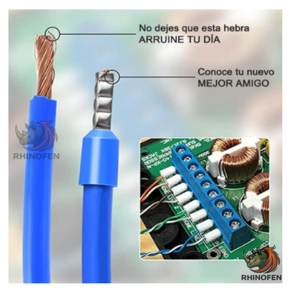 Kit Crimpado Virolas 5 en 1 con Pelacables y 1.200 Terminales AWG10-24