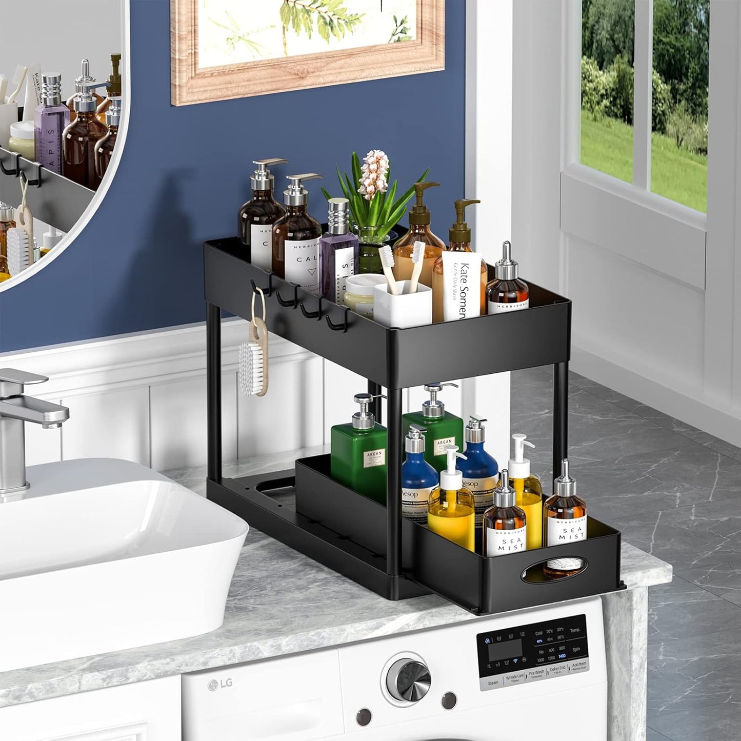 Estante Organizador de 2 Niveles para Baño o Cocina