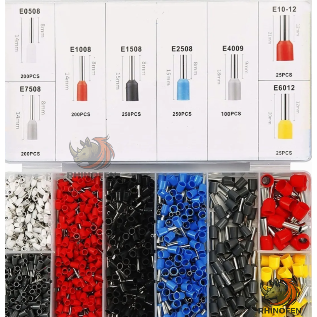 Kit Crimpado Virolas 5 en 1 con Pelacables y 1.200 Terminales AWG10-24