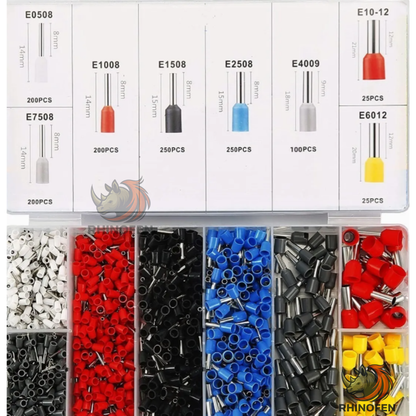 Kit Crimpado Virolas 5 en 1 con Pelacables y 1.200 Terminales AWG10-24