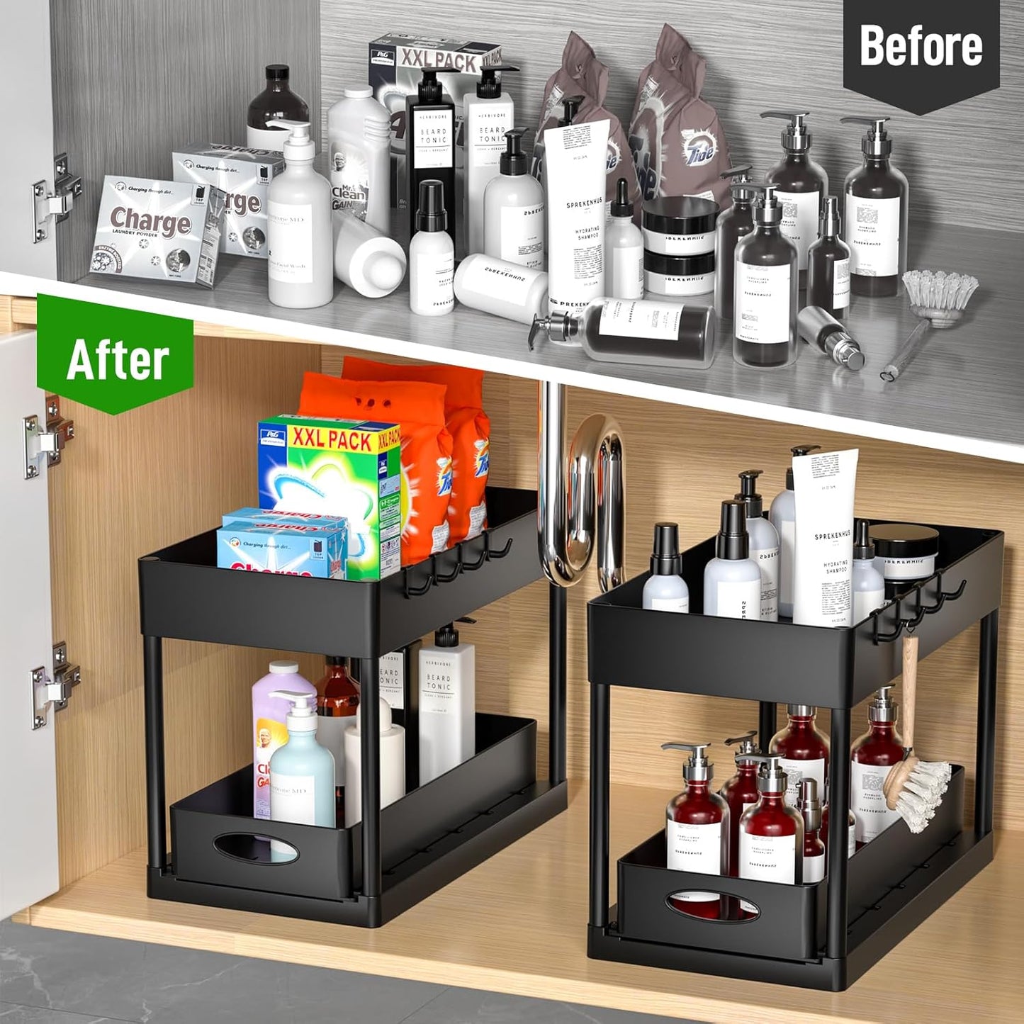 Estante Organizador de 2 Niveles para Baño o Cocina