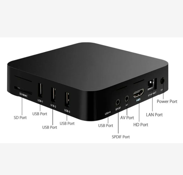 TV Box Genérico Negro con Apps Streaming y Entretenimiento