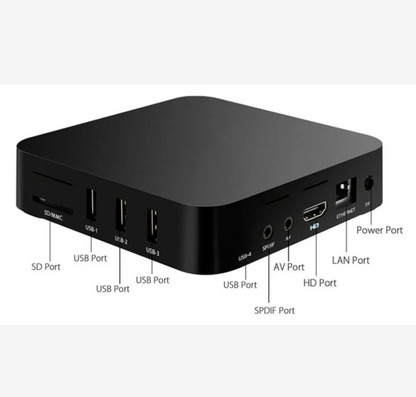 TV Box Genérico Negro con Apps Streaming y Entretenimiento