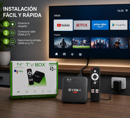 TV Box Y39 Pro 5G 8K Android A16.1 – 4 Núcleos 64 Bits