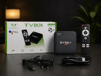 TV Box Y39 Pro 5G 8K Android A16.1 – 4 Núcleos 64 Bits
