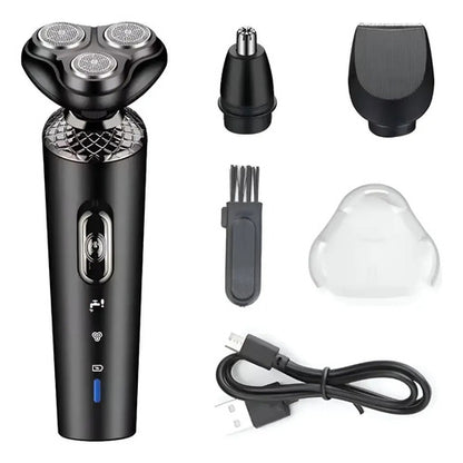 Afeitadora Portátil Eléctrica 3 en 1 Recargable 9D Shaver – Barba, Patillas y Nariz