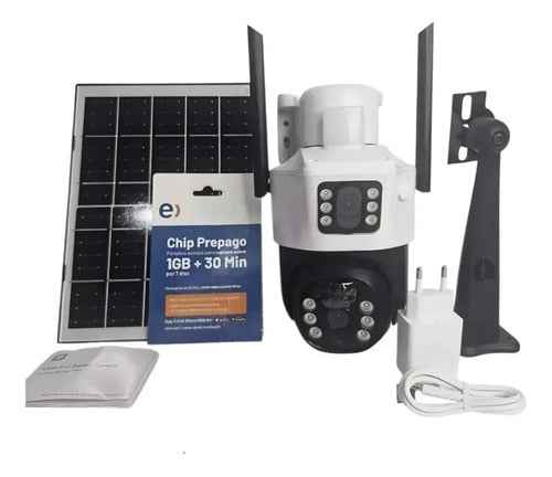 Cámara Seguridad Solar 4g Homologada Doble Lente 360°