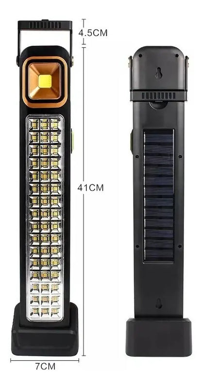 Lámpara LED Solar de Emergencia 48 LED + COB – Recargable 3600mAh, Encendido Automático