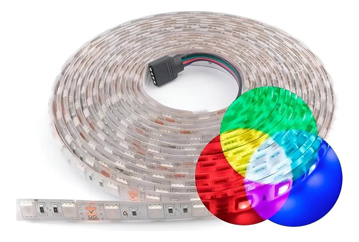 Tira LED Top Led 5050 RGB 5m 12V IP65 para Exteriores e Interiores