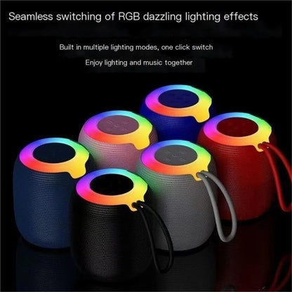 Mini Parlante Bluetooth 5.0 con Luces LED RGB y Bajos Potentes