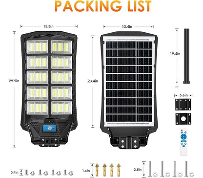 Reflector Solar LED 3000W | IP67 Sensor + Control Remoto + Soporte