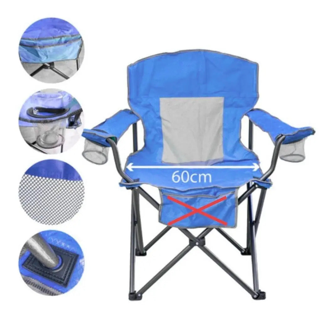 Silla Plegable de Camping y Playa con Portavasos