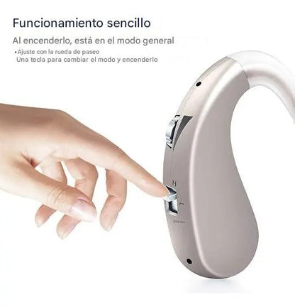 Amplificador Auditivo Retroauricular Recargable USB con Reducción de Ruido