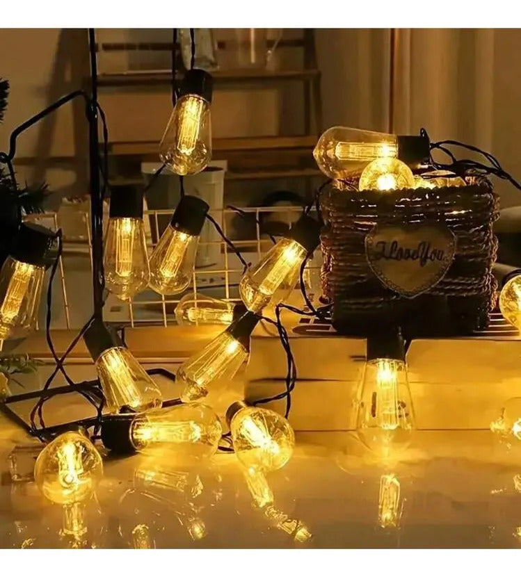 Guirnalda Solar LED Vintage 10 Metros – 10 Ampolletas