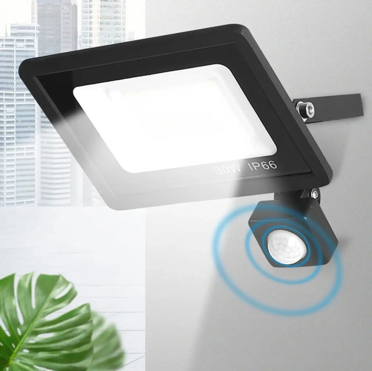 Pack 3 Focos LED 30W Sensor Movimiento Exterior