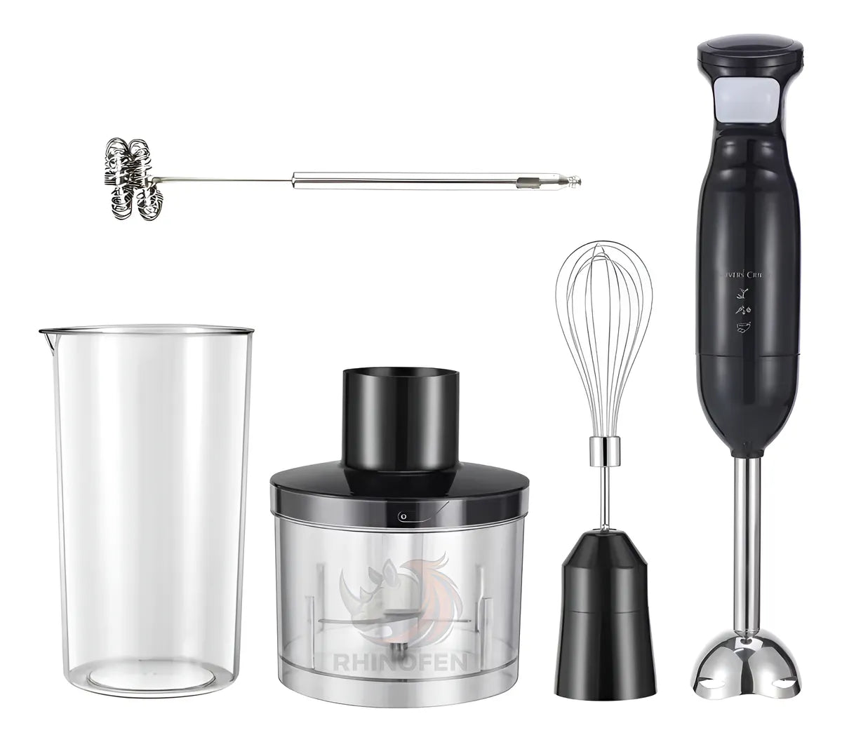 Minipimer Batidora de Mano 5 en 1 – 300W con Jarra 600ml y Accesorios