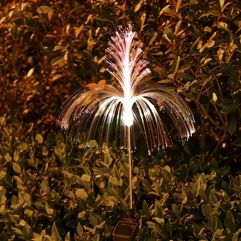 Pack 6 luces Estaca Solares Flor Medusa Doble Jardín Decoración